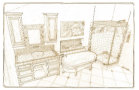 Hand drawn tile install illustration